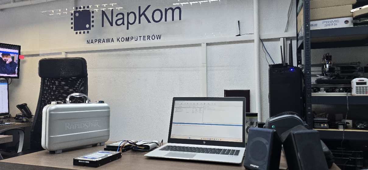 Odzyskiwanie danych z dysku twardego HDD – NapKom podczas pracy serwisowej
